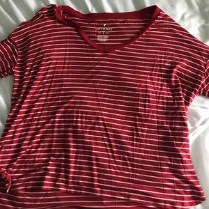 Striped Long Sleeve V Neck
